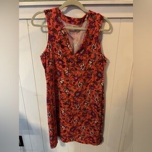 Lands' End Orange and Pink Floral dress